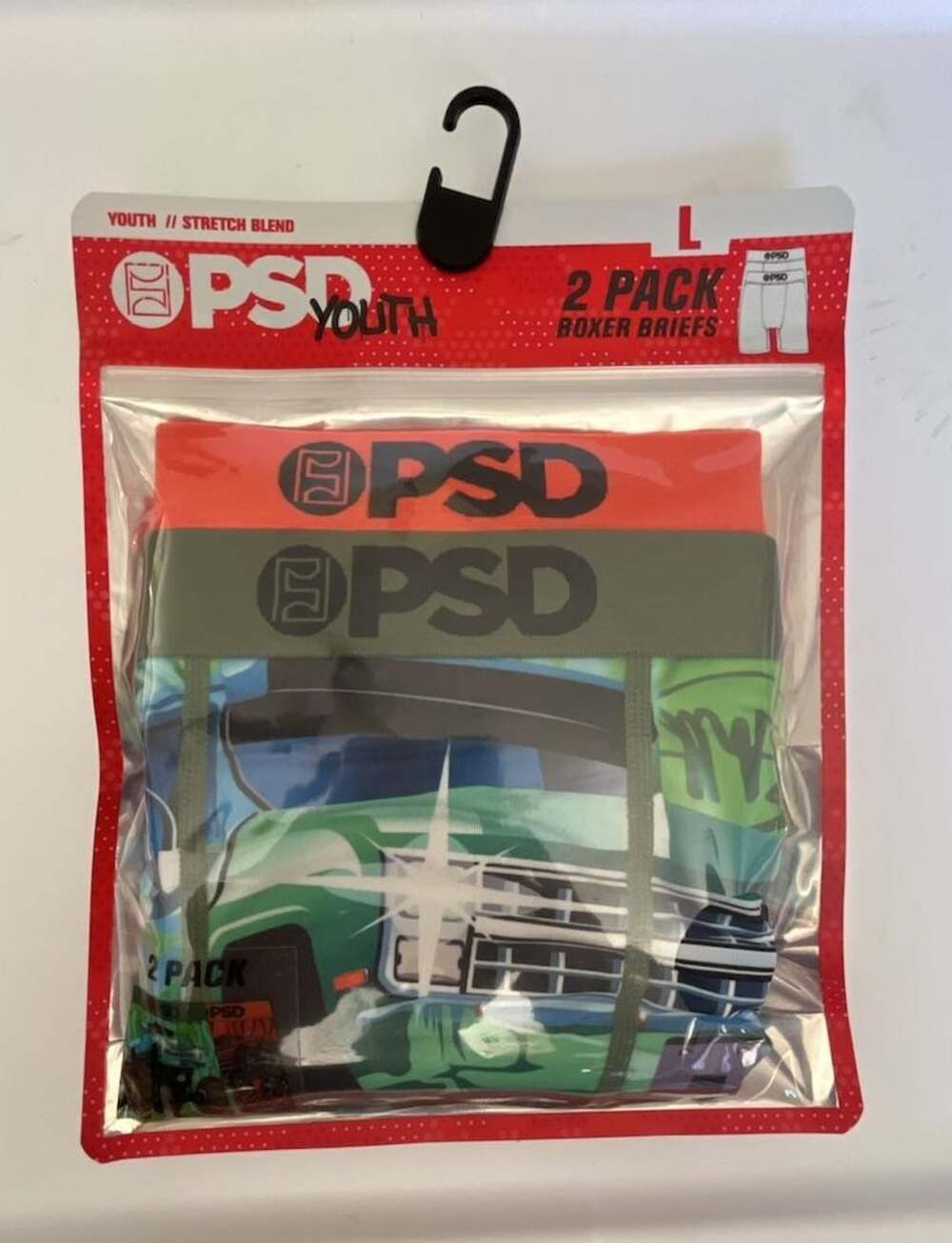 PSD Youth Boxer Briefs Size L Truck Monster Jam 2 Pack